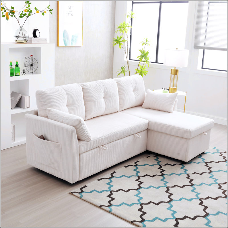 We WIN Furniture Modular L Shaped Sofa Modular Long Sofa with Reversible Chaise Lounge Sofa Bed Sleeper Sofa Modular Sofa Combination with